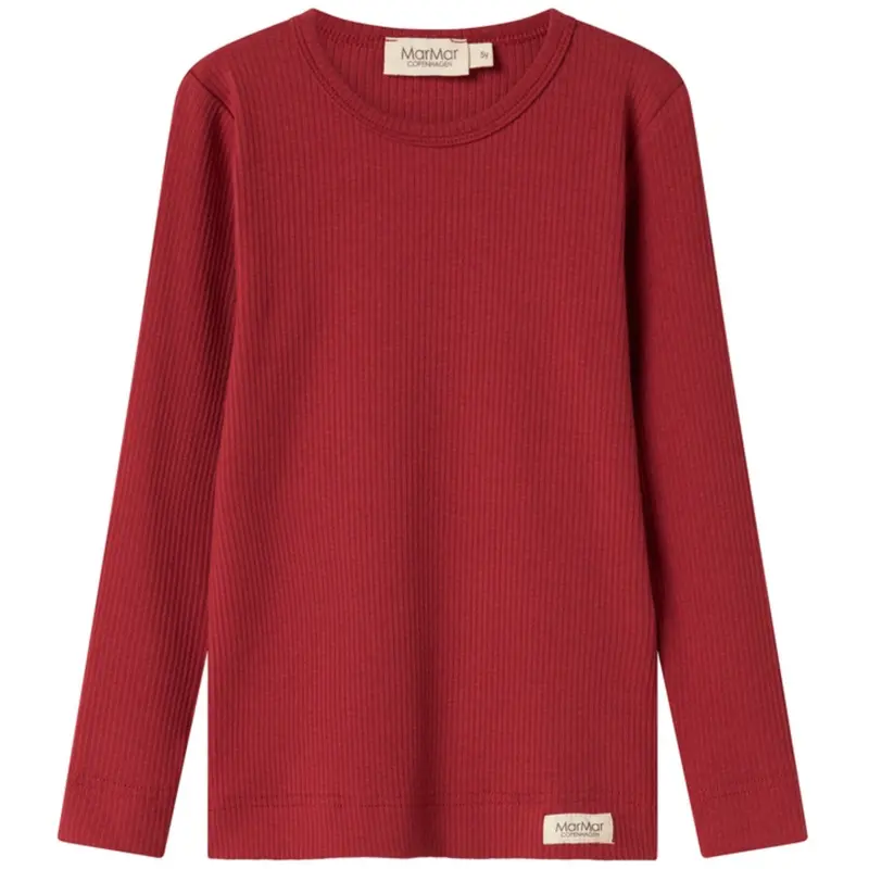 Marmar Modal Hibiscus Red Plain Tee Ls 1