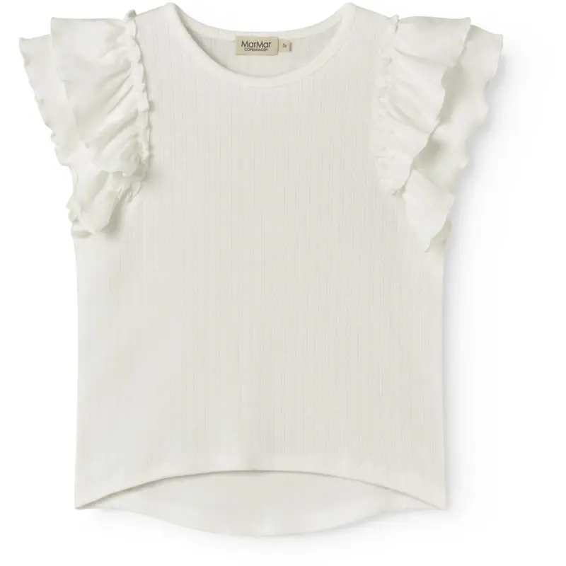 Marmar Modal Pointelle Gentle White Tavora Frill T-Shirt 1