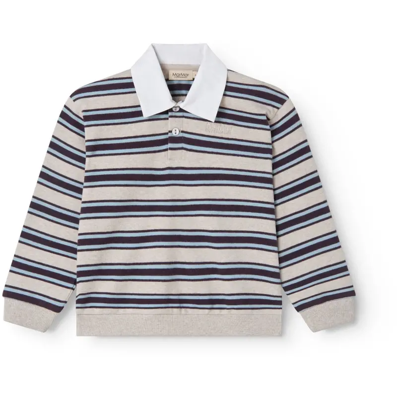 Marmar Modal Sweat College Stripe Thanos Polo Blouse 1