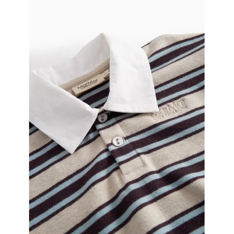 Marmar Modal Sweat College Stripe Thanos Polo Blouse 3