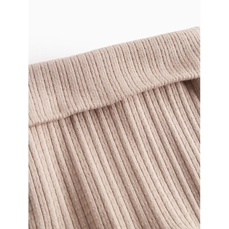 Marmar New Born Modal Pointelle Rib Soft Beige Piva Pants 2