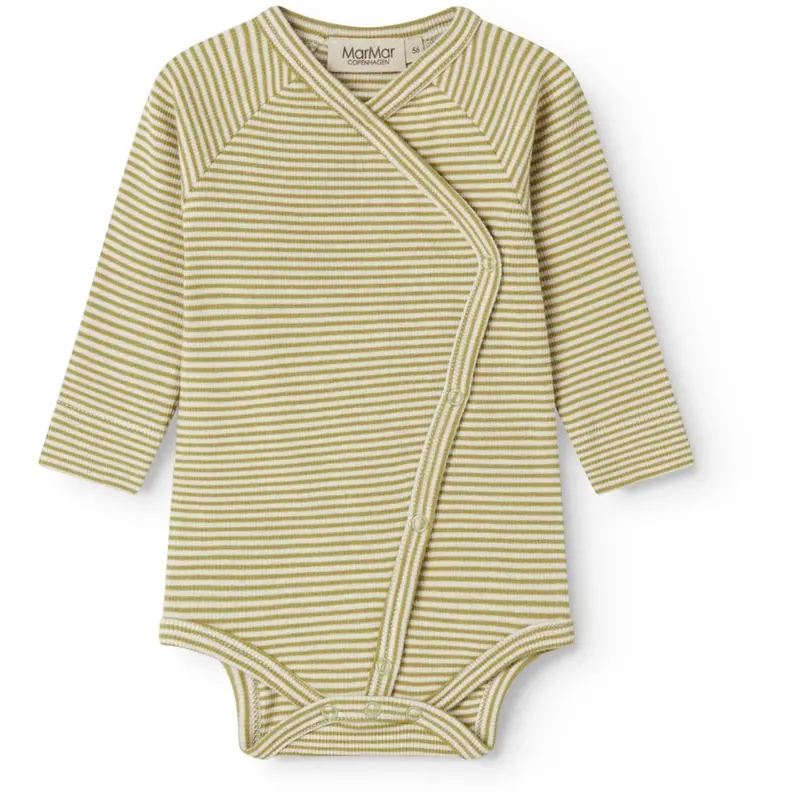 Marmar Newborn Modal Fine Rib Olive Stripe Bellis Body 1