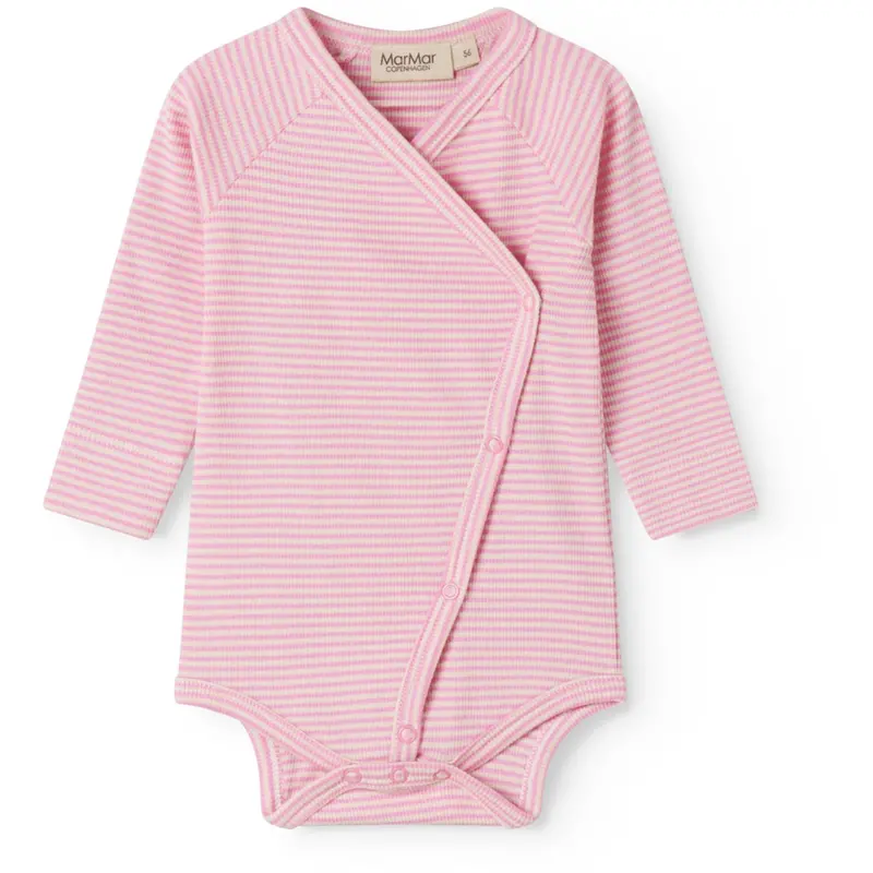 Marmar Newborn Modal Fine Rib Pink Stripe Bellis Body 1