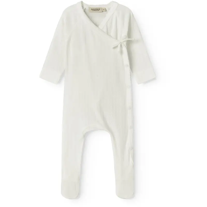 Marmar Newborn Modal Pointelle Gentle White Rubetta Onesie 1