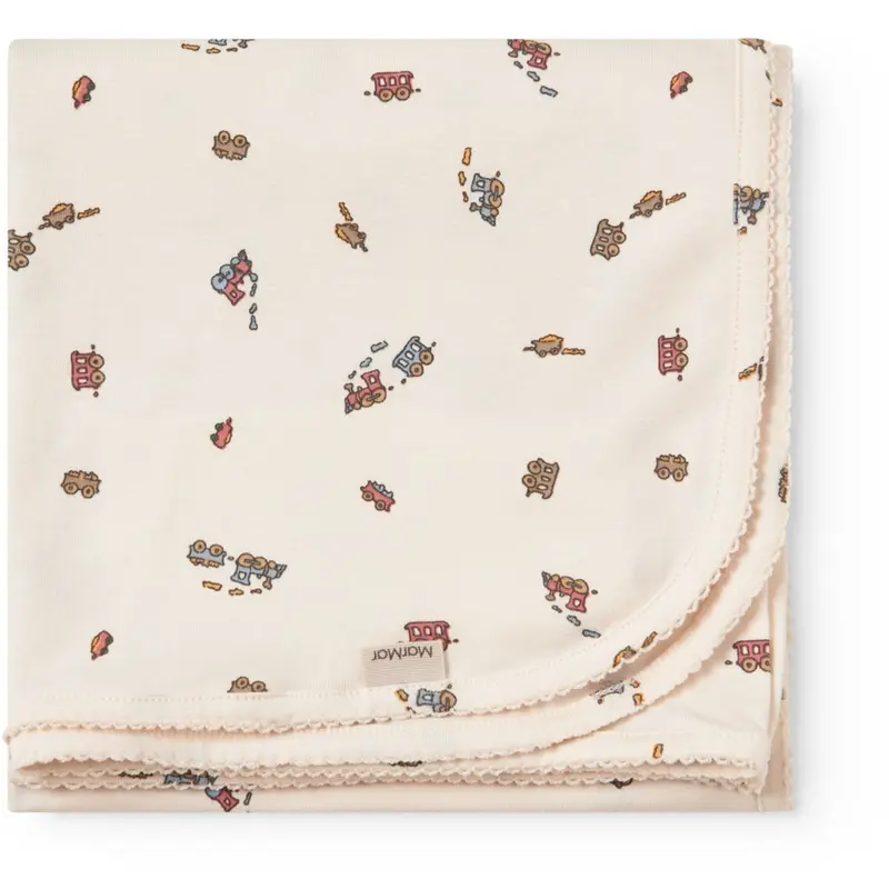 Marmar Newborn Modal Smooth Print Trains Alida Blanket 1
