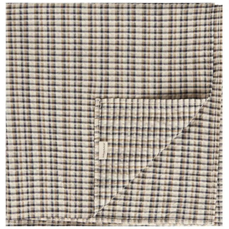 Marmar Seersucker Check Pilot Navy Check Airo Scarf 1