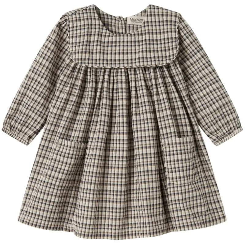 Marmar Seersucker Check Pilot Navy Check Dulle Dress 1