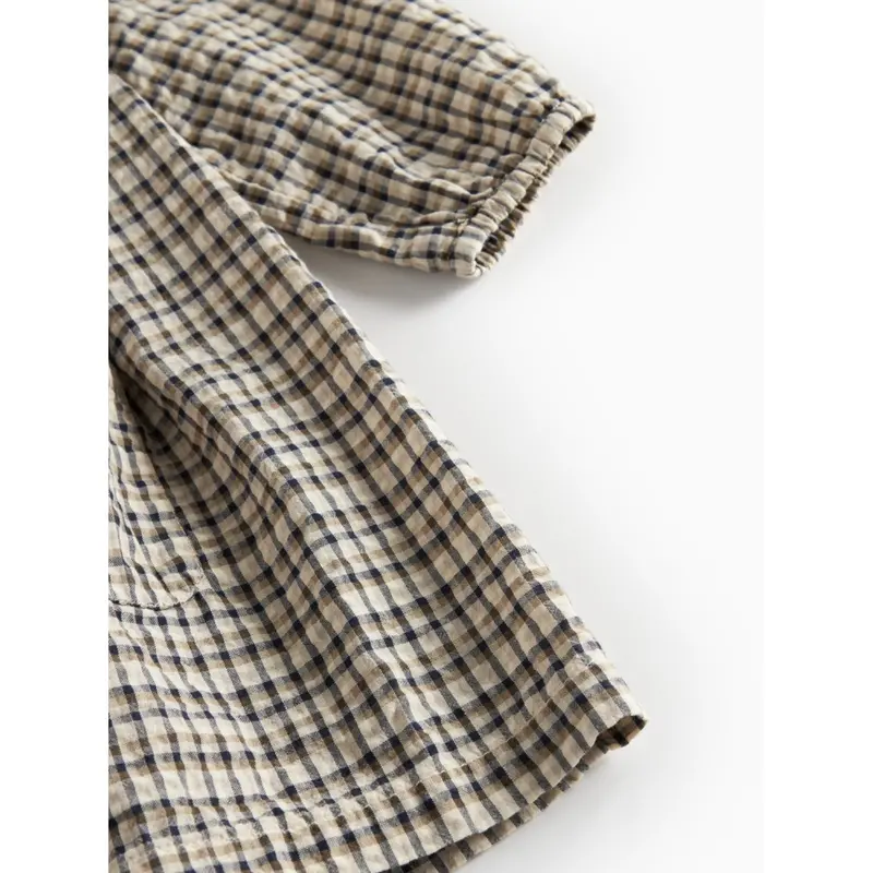 Marmar Seersucker Check Pilot Navy Check Dulle Dress 4