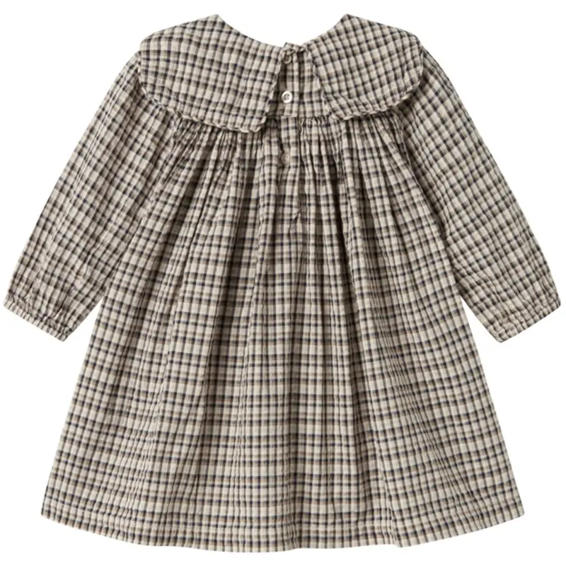 Marmar Seersucker Check Pilot Navy Check Dulle Dress 5