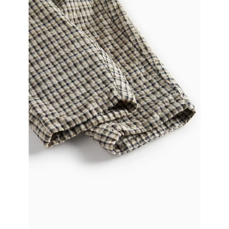 Marmar Seersucker Check Pilot Navy Check Palle Pants 4