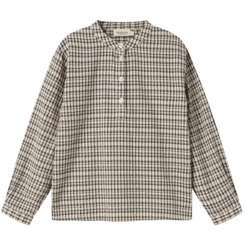 Marmar Seersucker Check Pilot Navy Check Tokyo Shirt 1