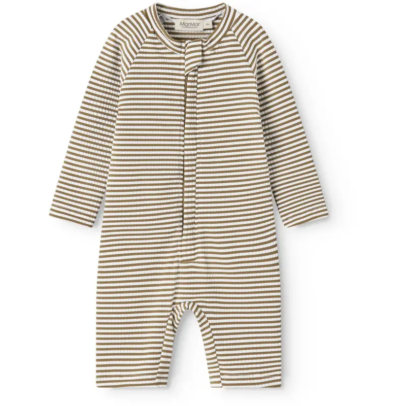 Marmar Seersucker Swim Dark Bronze Stripe Swal Suit 1