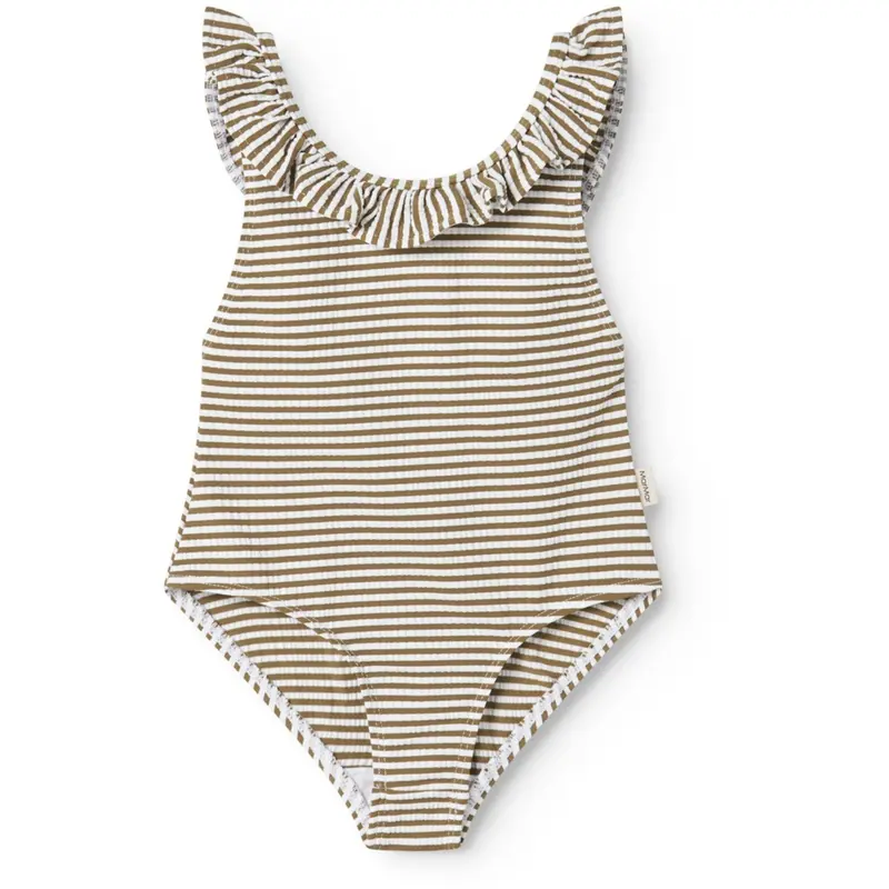 Marmar Seersucker Swim Dark Bronze Stripe Swilla Bathing Suit 1