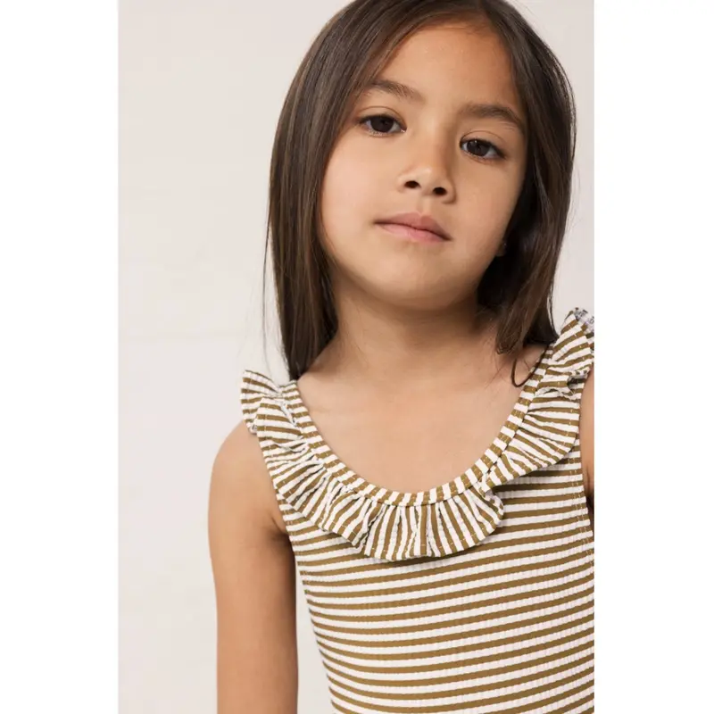 Marmar Seersucker Swim Dark Bronze Stripe Swilla Bathing Suit 2