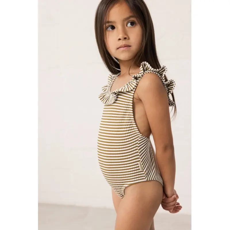 Marmar Seersucker Swim Dark Bronze Stripe Swilla Bathing Suit 3