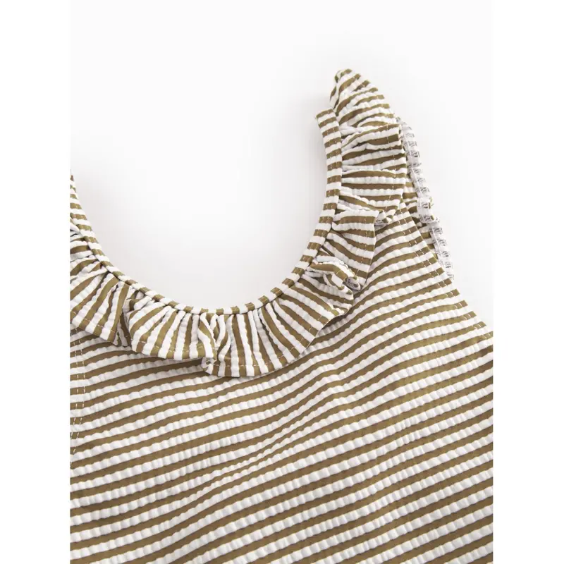 Marmar Seersucker Swim Dark Bronze Stripe Swilla Bathing Suit 4
