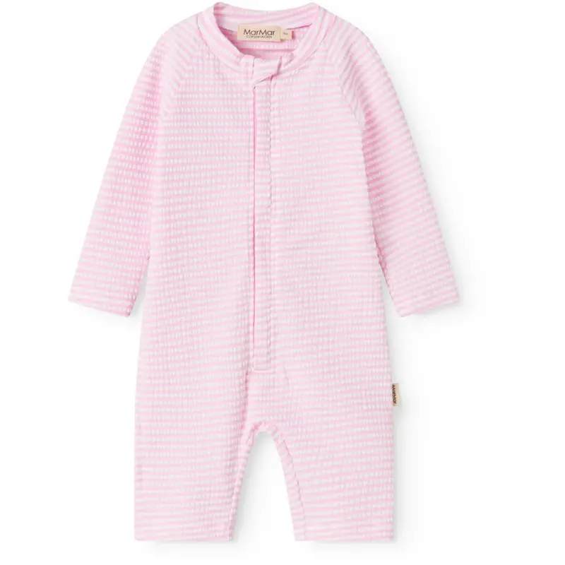 Marmar Seersucker Swim Pink Stripe Swal Suit 1