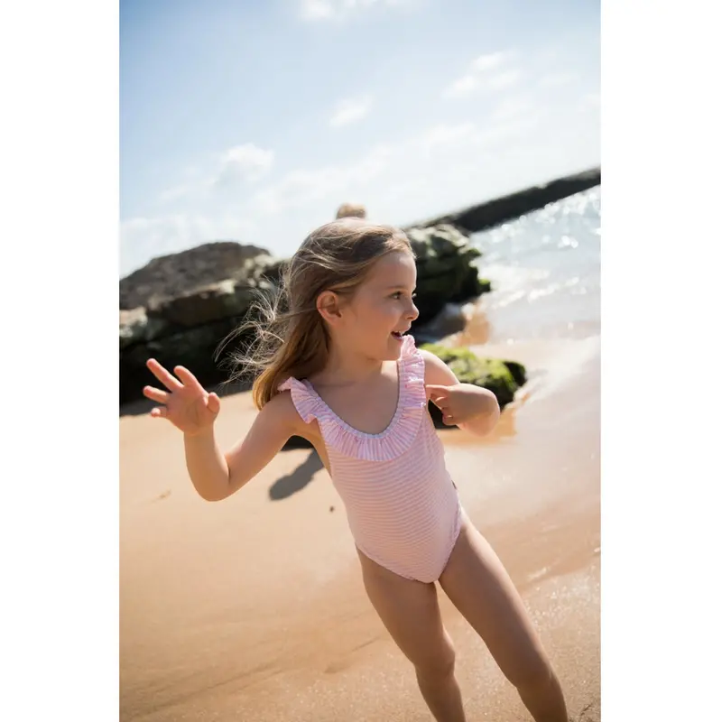 Marmar Seersucker Swim Pink Stripe Swilla Bathing Suit 2