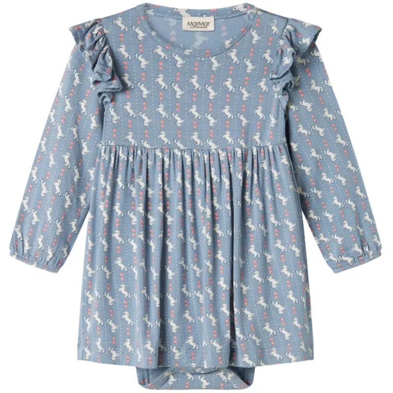 Marmar Smooth Jersey Unicorn Dream Ramona Frill Ls Dress 1