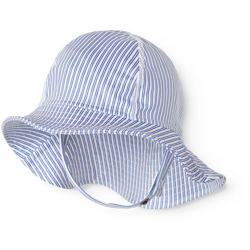 Marmar Swim Print Bolich Blue Stripe Alba Splash Long Swim Hat 1