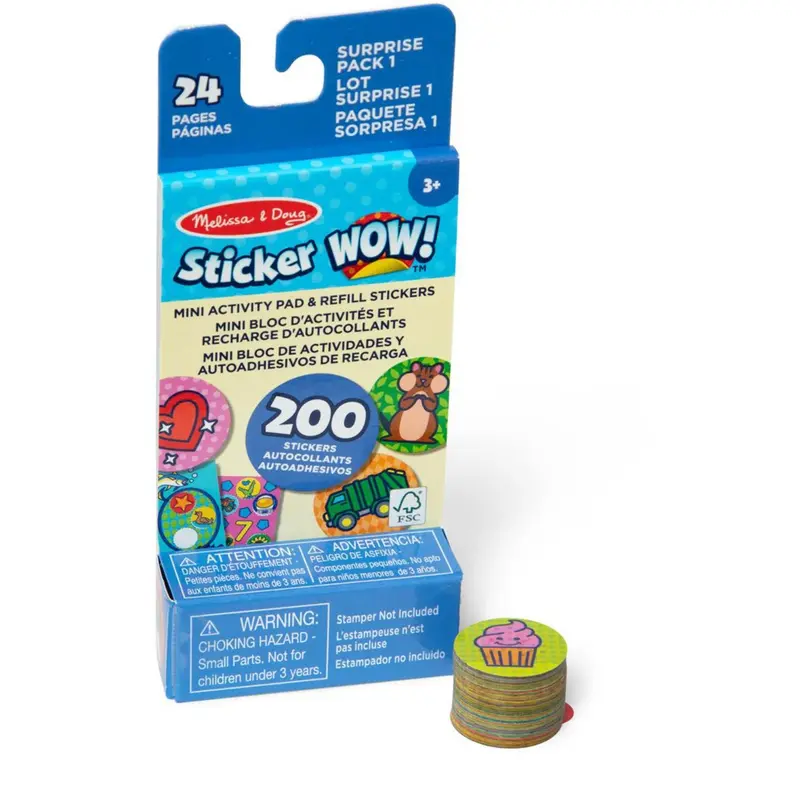 Melissa & Doug Blå Sticker Wow! Refill W/ Mini Pad Surprise Pack 1 1