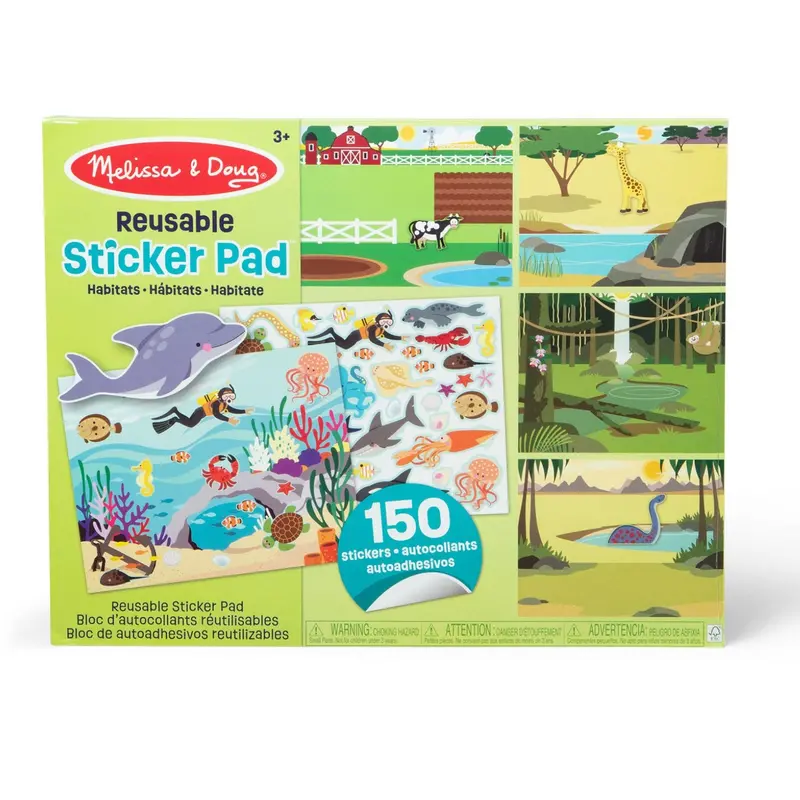 Melissa & Doug Grøn Reusable Sticker Pad Habitats 1