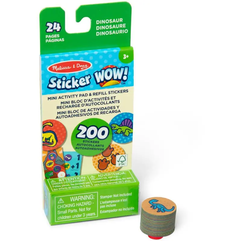 Melissa & Doug Grøn Sticker Wow! Refill W/ Mini Pad Dinosaur 1