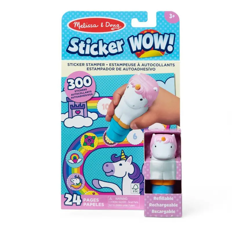 Melissa & Doug Lyseød Sticker Wow! Activity Pad Set Unicorn 1