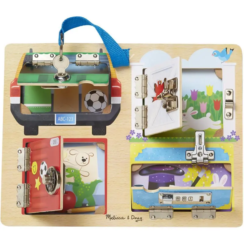 Melissa & Doug Multifarvet Activity Board Locks And Latches 1