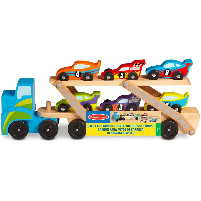Melissa & Doug Multifarvet Biltransporter "Mega Racerbiler" Set 1