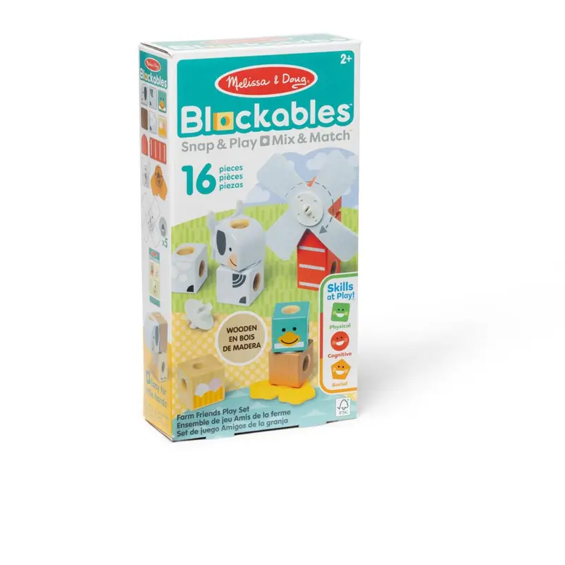 Melissa & Doug Multifarvet Blockables Playset Bondegårdens Venner 16Pcs 1