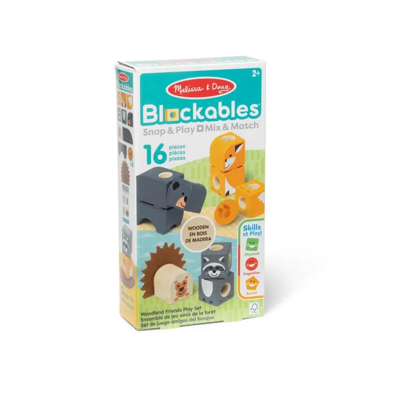 Melissa & Doug Multifarvet Blockables Playset Skovens Dyr 16Pcs 1