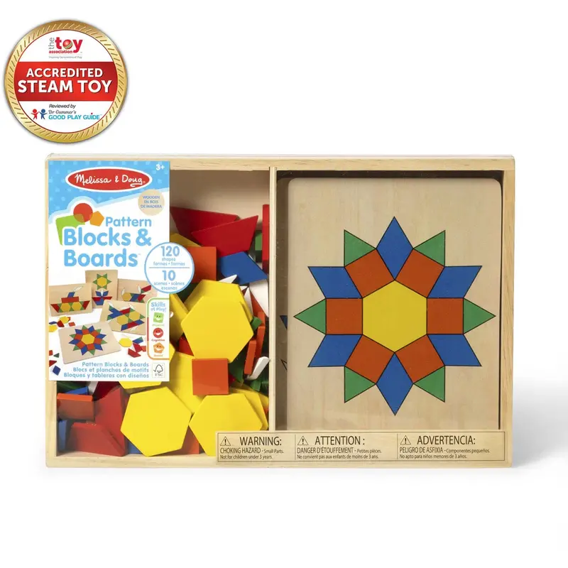 Melissa & Doug Multifarvet Mønster-Leg - Wood - Set With Blocks Og Plader 1