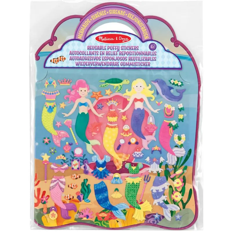 Melissa & Doug Multifarvet Puffy Sticker Playset Mermaid 1