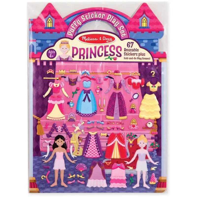 Melissa & Doug Multifarvet Puffy Sticker Playset Princess 1