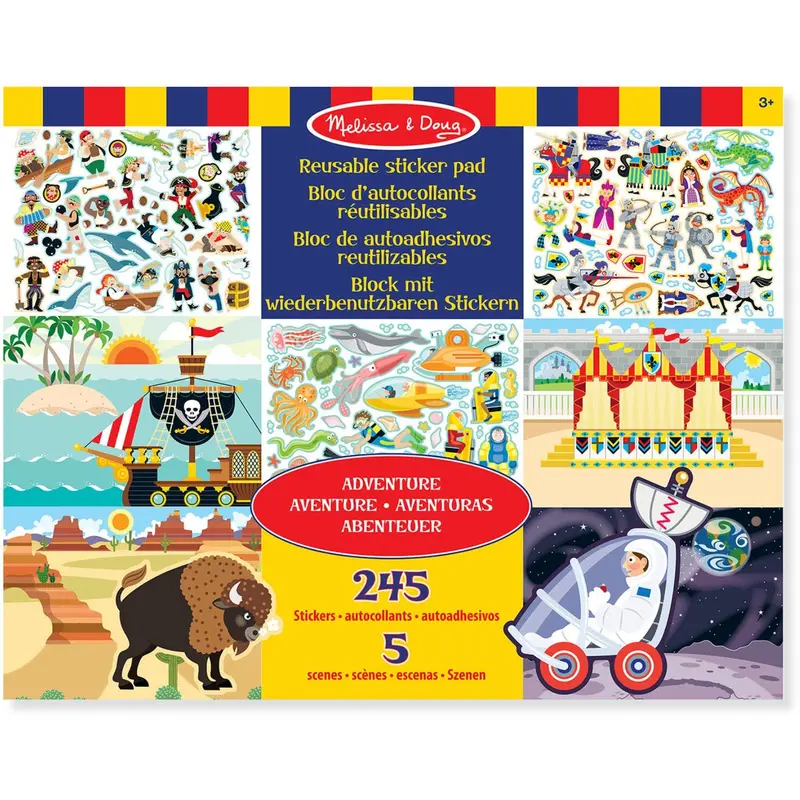 Melissa & Doug Multifarvet Reusable Sticker Pad Adventure 1