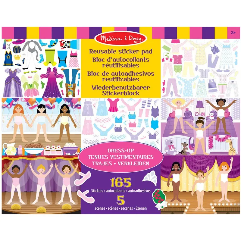 Melissa & Doug Multifarvet Reusable Sticker Pad Dress-Up 1