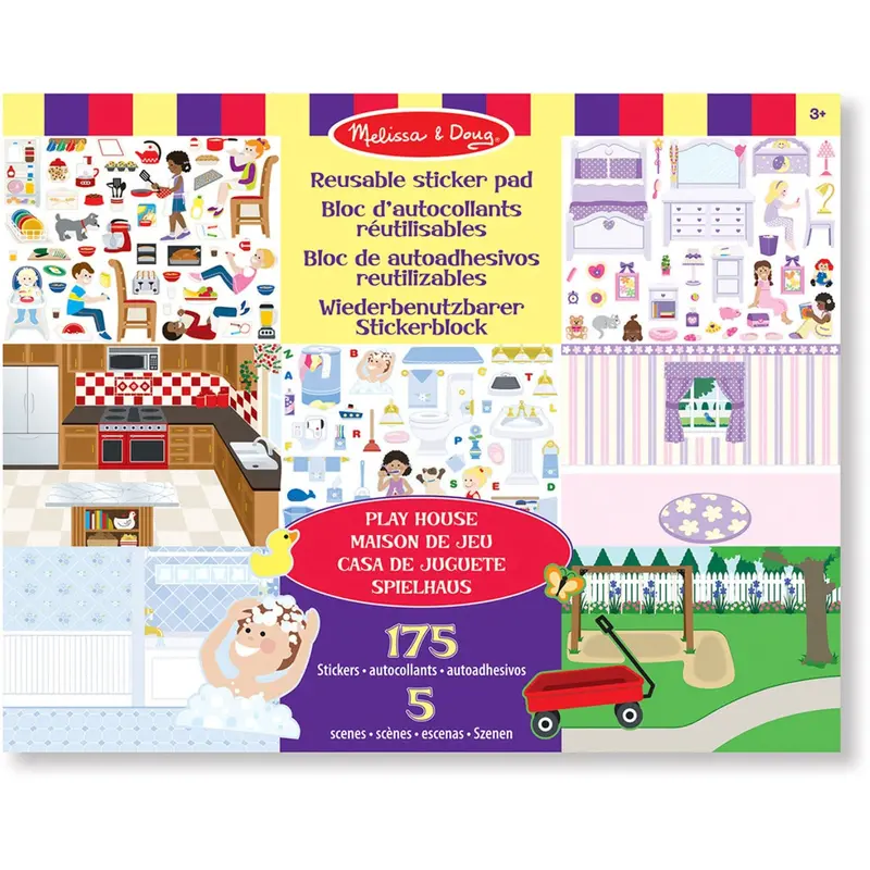 Melissa & Doug Multifarvet Reusable Sticker Pad Play House! 1