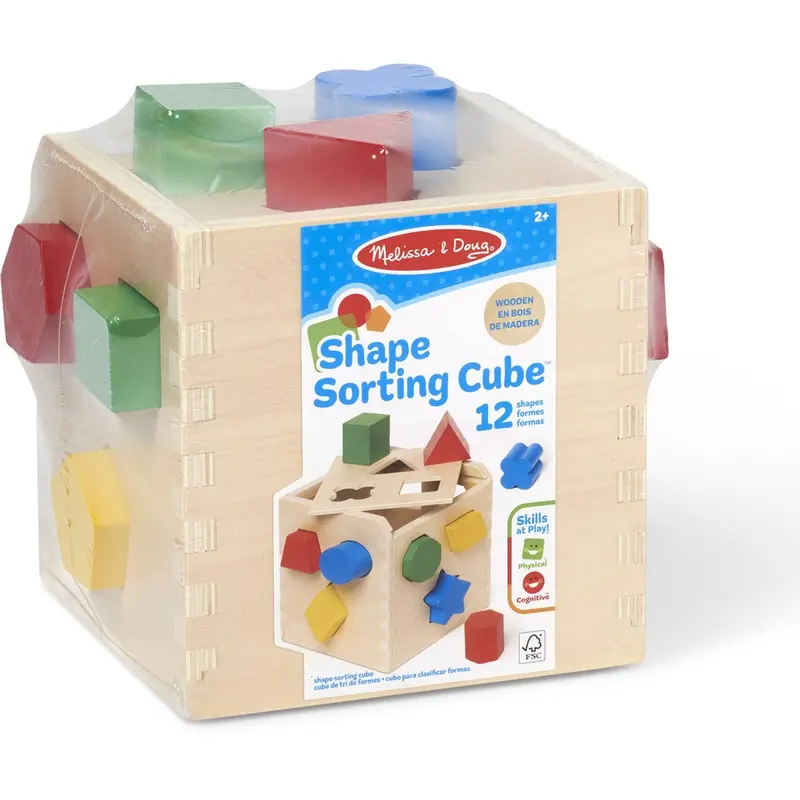 Melissa & Doug Multifarvet Sorteringskasse Kube Wood 1
