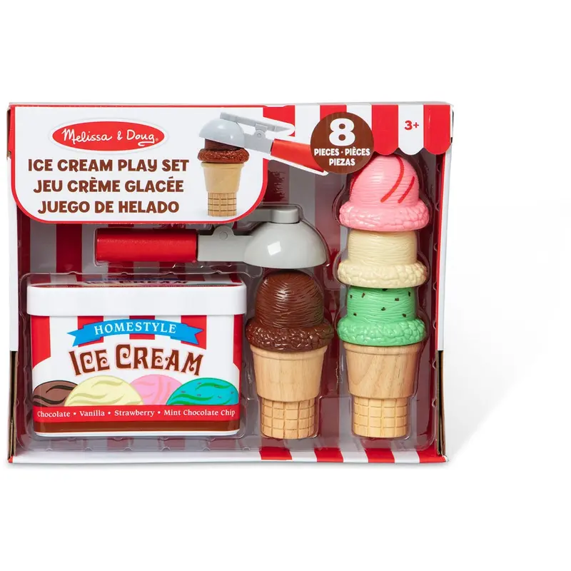Melissa & Doug Multifarvet Toy Scoop & Stack Ice Cream Cone Playset 1