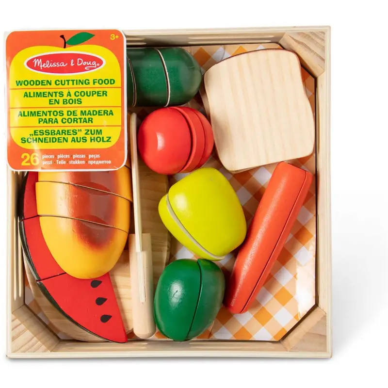 Melissa & Doug Multifarvet Wooden Food Playset Cutting Food 1