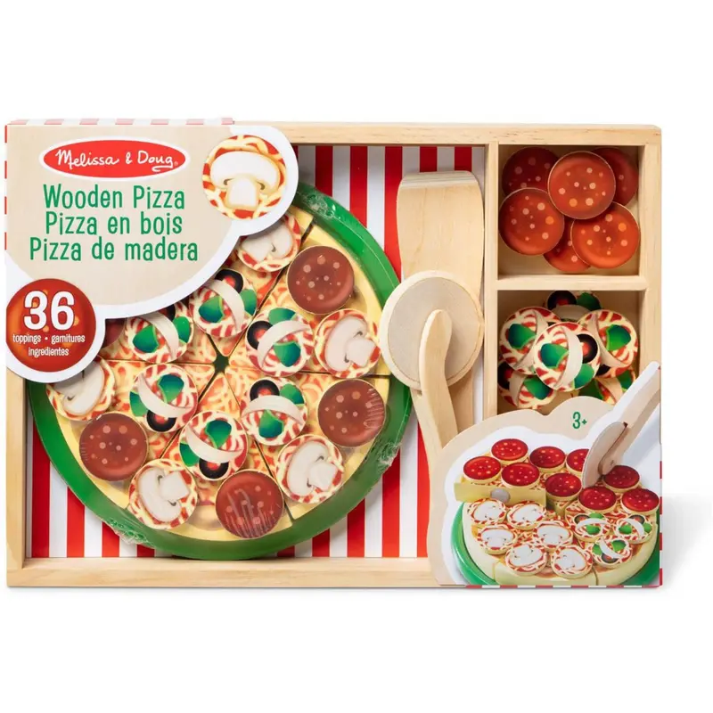 Melissa & Doug Multifarvet Wooden Food Playset Pizza 1