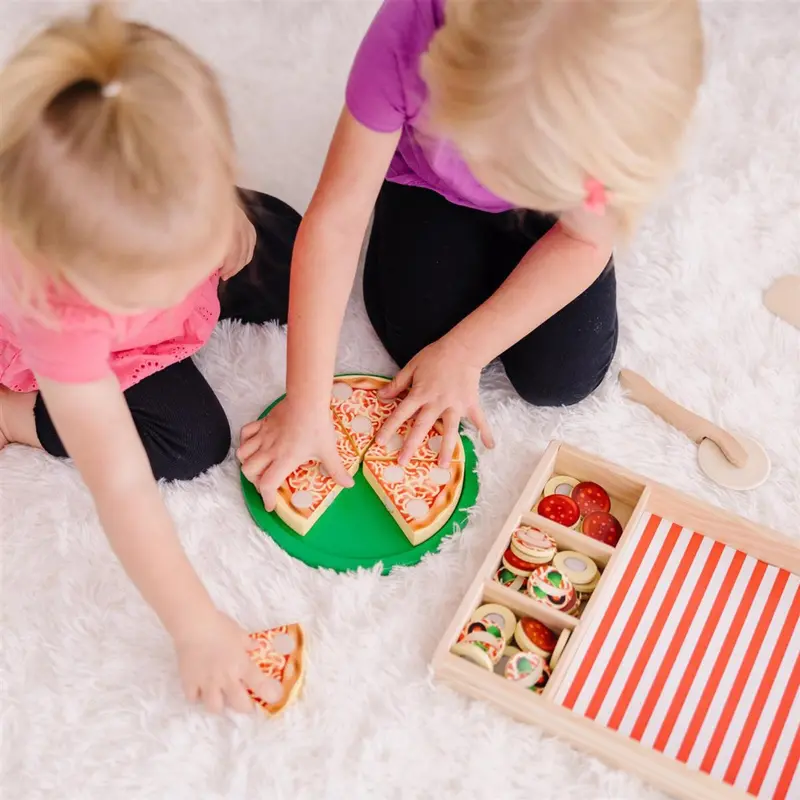 Melissa & Doug Multifarvet Wooden Food Playset Pizza 2