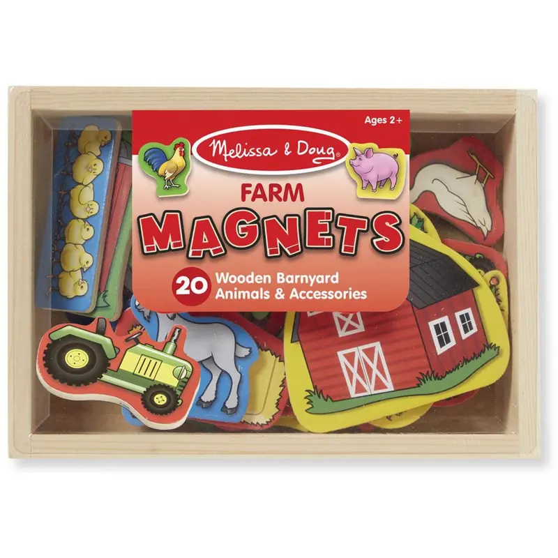 Melissa & Doug Multifarvet Wooden Magnets Farm 1