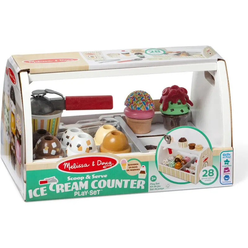 Melissa & Doug Multifarvet Wooden Playset Scoop And Serve Ice Cream Counter 1