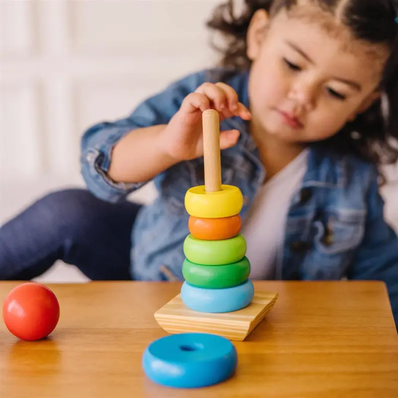 Melissa & Doug Multifarvet Wooden Stacking Toy Rainbow 2