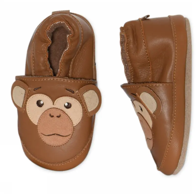 Melton Cognac Monkey Leather Slippers 1