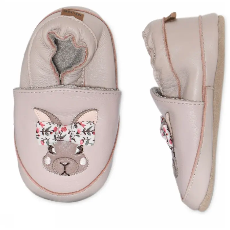 Melton Rose Dust Bunny Leather Slippers 1