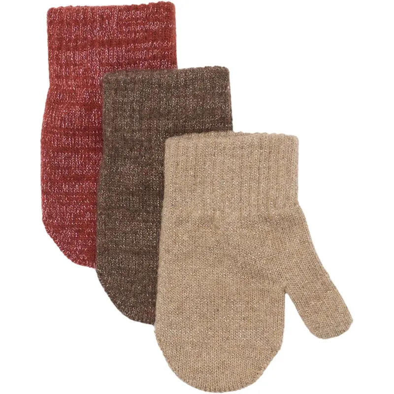 Mikk-Line Apple Butter-Chocolate Chip-Doeskin Magic Gloves 3 Pack With Lurex 1