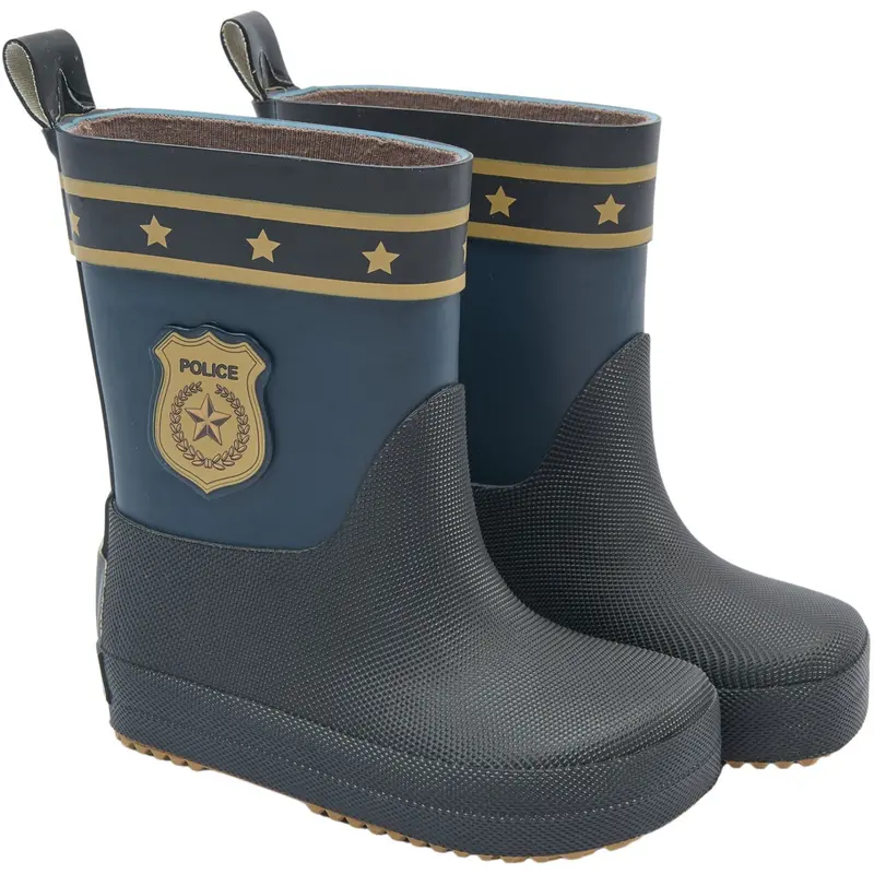 Mikk-Line Blue Nights Wellies Police Barefoot 1
